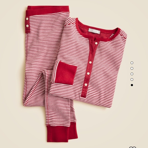J. Crew Waffle-Knit Pajama Set in Stripe M - Picture 5 of 5